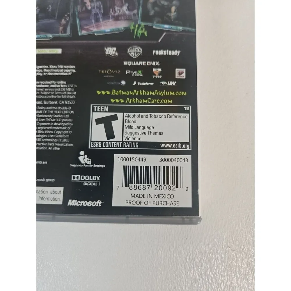 Batman: Arkham Asylum Xbox‎ 360 USED